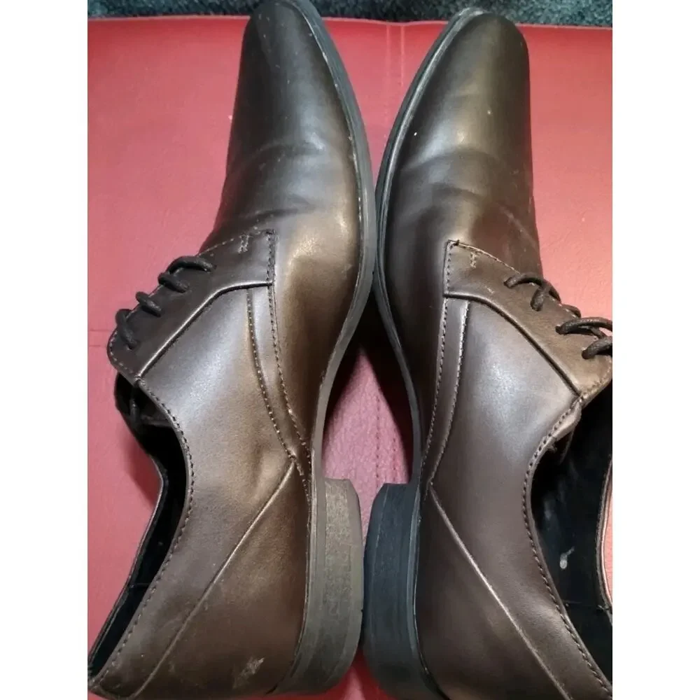 Calvin Klein Mens Benton Smooth Leather Oxford Dress Shoes Dark Brown Size 8 US